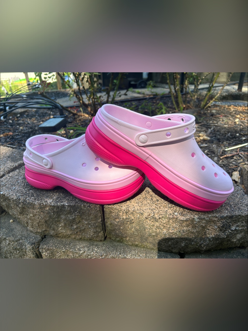 CROCS Classic Stacked Clogs- Dragon Fruit - Picture 2 of 8